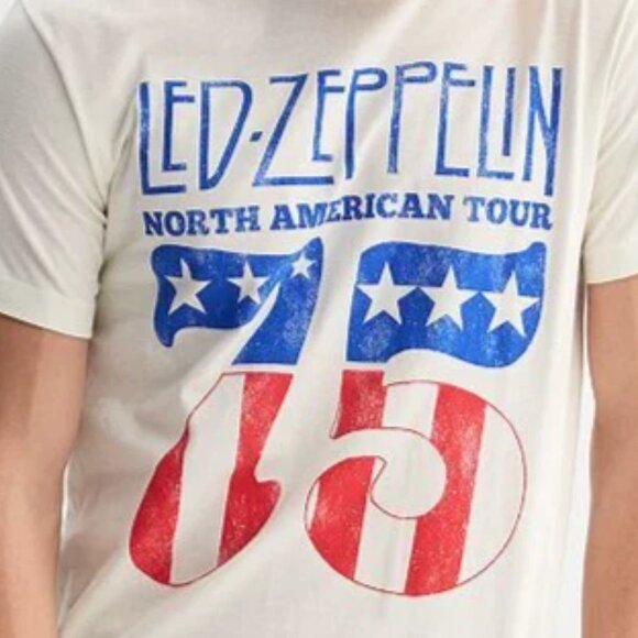 Led Zeppelin North American 1975 Tour Shirt – Vintage Rock Band Tee 17 - Picture 2 of 5